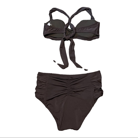 Athleta Swim Athleta Swimwear Grey Halter High Waisted 2 Pc Bikini